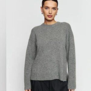 Reformation Enda Gray Crewneck Regenerative Wool Sweater Size Small